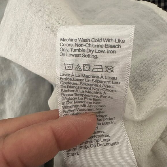 Madewell Embroidered Pintuck Tiered Navy Gingham Mini Skirt Sz L - Picture 8 of 8